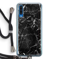 Zwart Marmer 2: Samsung Galaxy A50 Transparant Hoesje met koord Zwart Marmer 2: Samsung Galaxy A50 Transparant Hoesje met koord