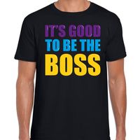 Its good to be the boss fun tekst t-shirt zwart heren