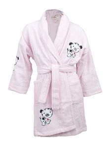 Roze kinderbadjas hondjes-Xl (9-10 jr)