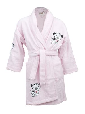 Roze kinderbadjas hondjes-Xl (9-10 jr)