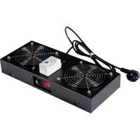 ROLINE ventilatie-unit met 2 ventilatoren, thermostaat, voor 19-inch wandbehuizing zwart