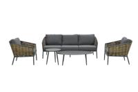 Bali loungeset 5-dlg c. bl/natural bark/mystic gr 207.5x83.5x77.5 - Garden impressions