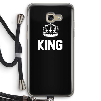 King zwart: Samsung Galaxy A5 (2017) Transparant Hoesje met koord