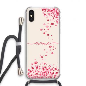 Hartjes en kusjes: iPhone XS Transparant Hoesje met koord