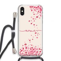 Hartjes en kusjes: iPhone XS Transparant Hoesje met koord