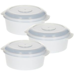 Magnetronschaal - 3x - 500 ml - wit / transparant - kunststof - BPA vrij