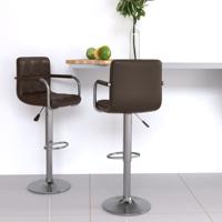 Barstoelen 2 st kunstleer bruin