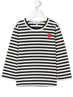 Comme Des Garçons Play Kids top rayé - Noir - thumbnail