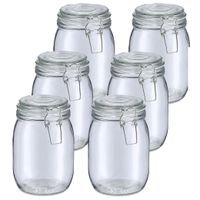 Voorraadpot/bewaarpot Alfie - 10x - 1L - glas - beugelsluiting - D11 x H17 cm