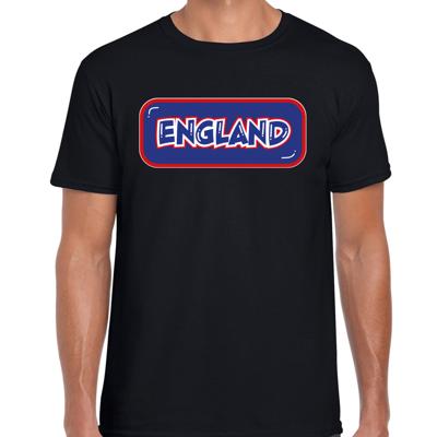 Verkleed T-shirt voor heren - Engeland - zwart - voetbal supporter - themafeest