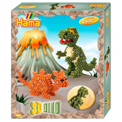Hama strijkkralenset 3d dino, 2500st.
