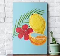 Canvas schilderij keuken Pastel citroenen fruit ontwerp