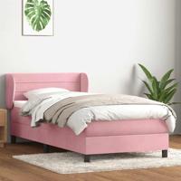 Boxspring met matras fluweel roze 90x210 cm