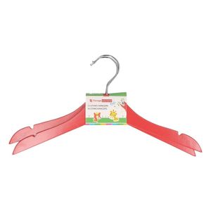 Rode stevige houten kledinghangers voor kinderen 2x stuks   -