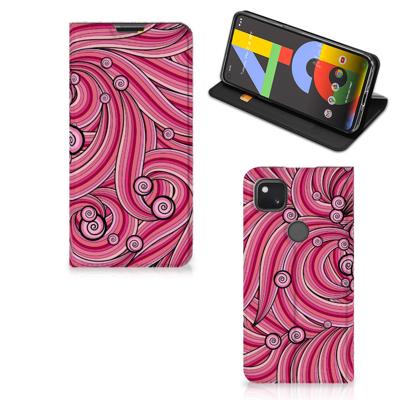 Google Pixel 4a | Bookcase | Swirl Pink