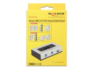 Delock 87667 Switch USB 3.0 2 poort handmatig bidirectioneel