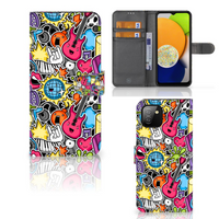 Samsung Galaxy A03 Wallet Case met Pasjes Punk Rock