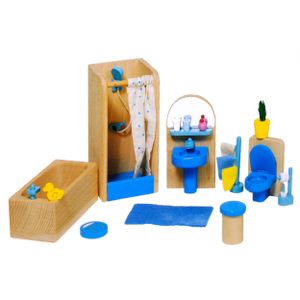 Goki poppenhuis meubeltjes badkamer