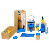 Goki poppenhuis meubeltjes badkamer