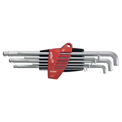 Stiftsleutelset haaks met houder 9-delig professioneel inch Wiha 35480