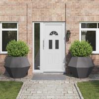 VidaXL Plantenbak 2 pcs zwart 100 x 100 x 80 cm staal