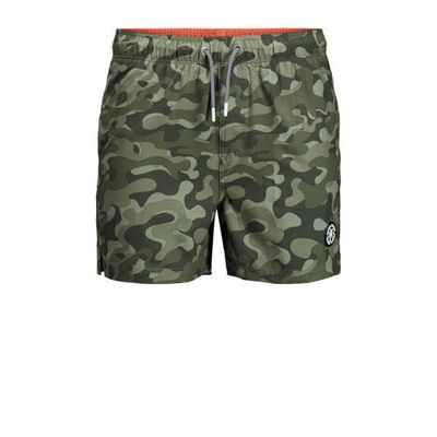 JACK & JONES JEANS INTELLIGENCE zwemshort Maui met camouflageprint groen