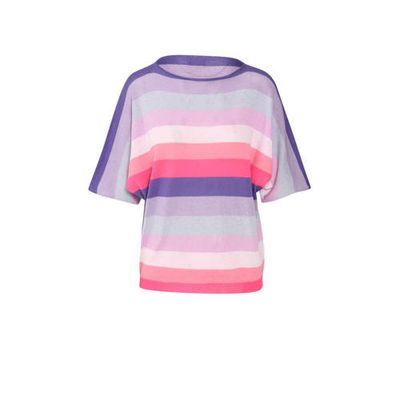 Cassis gestreepte fijngebreide trui lila/paars/roze