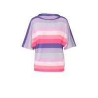 Cassis gestreepte fijngebreide trui lila/paars/roze - thumbnail