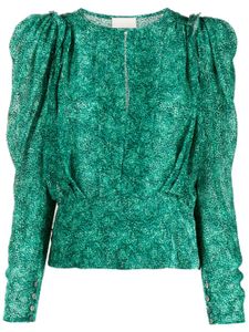 ISABEL MARANT blouse Zarga à imprimé velours - Vert