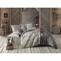 Beddengoedset - 1 dekbedovertrek 220 x 240 cm + 2 kussenslopen 60 x 60 cm - 65% katoen, 35% polyester - Grijs