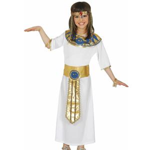 Verkleed kostuum Egyptische prinses - voor kinderen - wit/goud - 3-delig - carnval verkleedkleding