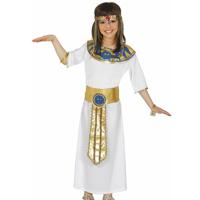 Verkleed kostuum Egyptische prinses - voor kinderen - wit/goud - 3-delig - carnval verkleedkleding