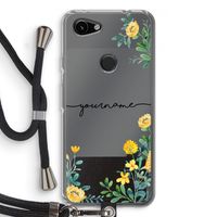 Gele bloemen: Pixel 3a Transparant Hoesje met koord