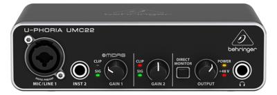 Behringer UMC22 aanvullende muziekapparatuur Concert/studio Pre-amp