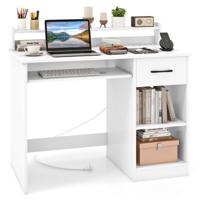 Computerbureau met Oplaadstation Schrijfbureau met Toetsenbordlade Lade en Verstelbare Plank USB/Type-c