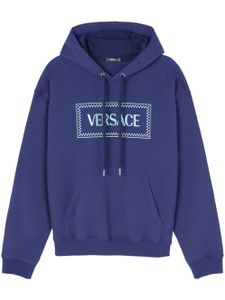 Versace hoodie à logo 90s Vintage brodé - Bleu