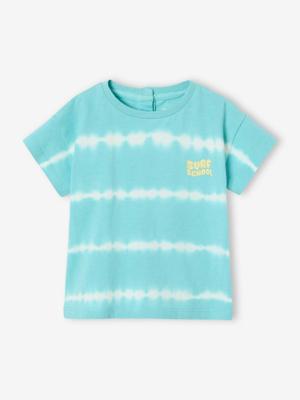 T-shirt met tie-dye effect baby turquoiseblauw