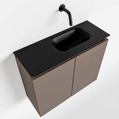 Toiletmeubel Mondiaz Ture | 60 cm | Meubelkleur Smoke | Eden wastafel Urban Rechts | Zonder kraangat
