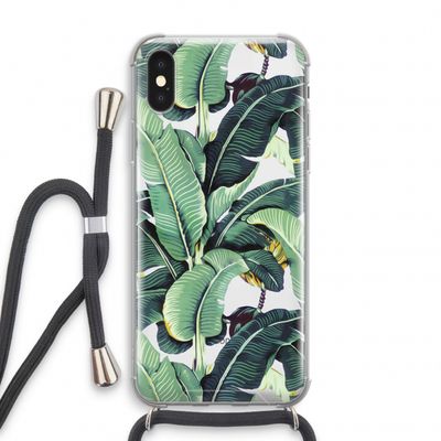 Bananenbladeren: iPhone X Transparant Hoesje met koord