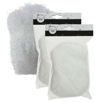 Kerstboomversiering engelenhaar - wit - iriserend - 40 gram