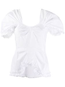 Molly Goddard blouse volantée à manches courtes - Blanc