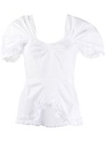 Molly Goddard blouse volantée à manches courtes - Blanc