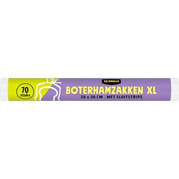Jumbo Boterhamzakken XL met Sluitstrips 70 Stuks