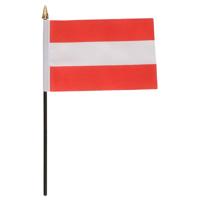 Oostenrijk - mini vlaggetje van 10 x 15 cm op stokje - Landen vlag - H27 cm