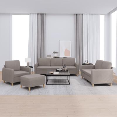 4-delige Loungeset met kussens stof taupe