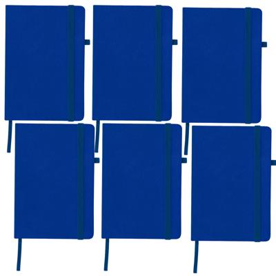 Notitieboekje / opschrijfboekje A5 - 6x - blauw - 15 x 21 cm - harde kaft