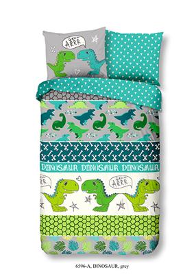 Good Morning Kinderdekbedovertrek "dino&apos;s" - Multi - (140x200/220 cm) - Katoen