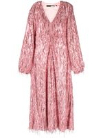 ROTATE BIRGER CHRISTENSEN robe longue frangée à sequins - Rose