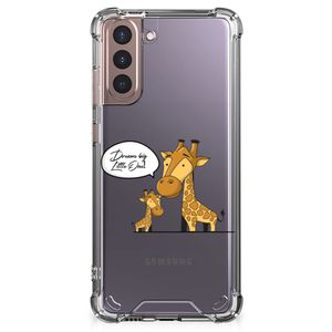 Samsung Galaxy S21 Plus Stevig Bumper Hoesje Giraffe