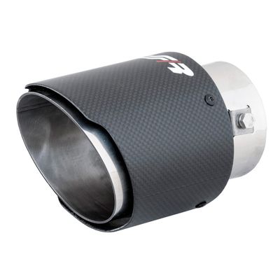 Simoni Racing Uitlaatsierstuk Rond/Schuin Mat-Carbon+RVS - 102xL155mm - Montage 50-76m SRTRX98C